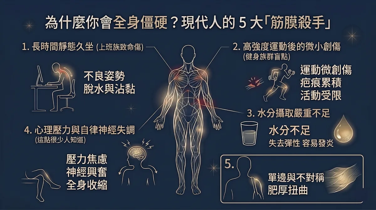 全身僵硬的原因是什麼？該如何解決？