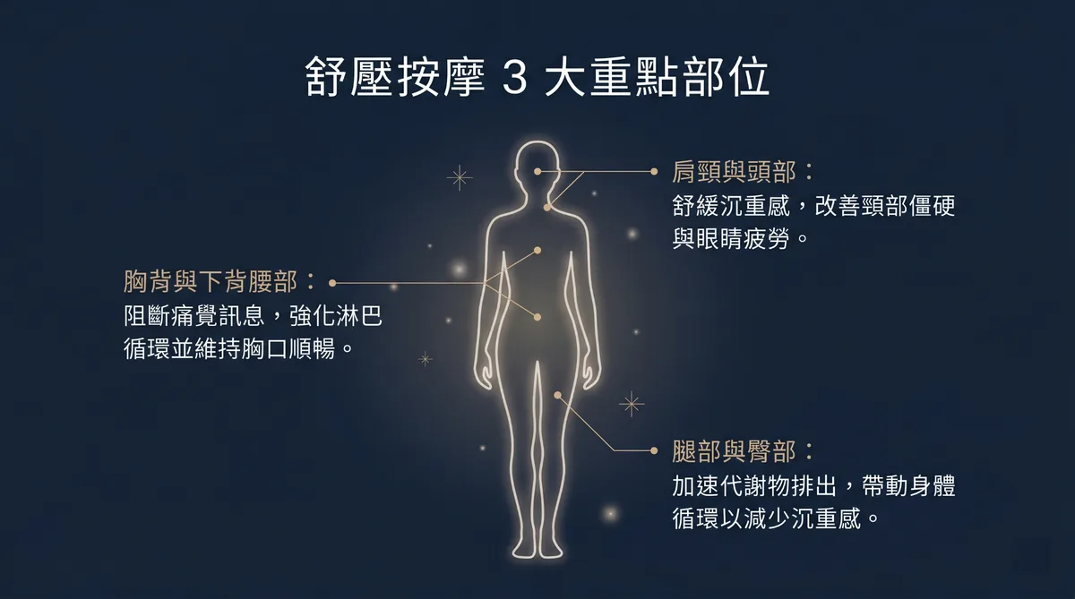 舒壓按摩重點部位與日常壓力釋放